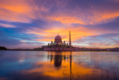 View of church at sunset