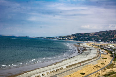 Scenic view of beach against sky