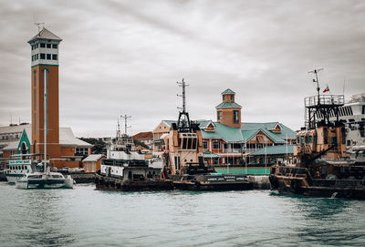 Boats in harbor