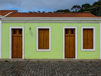 House against blue sky