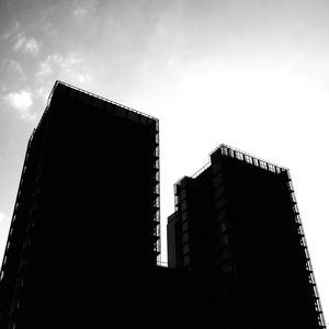 Low angle view of modern building against sky