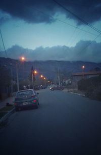 View of road at night