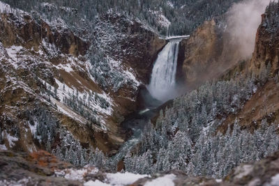 Scenic view of waterfall