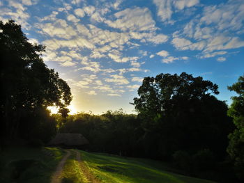 Scenic view of landscape against sky during sunset