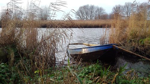 View of boats in water