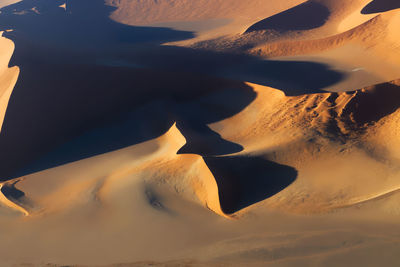 High angle view of sand dune in desert