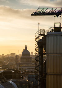 View of a building at sunset