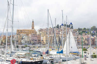 Sailboats in harbor