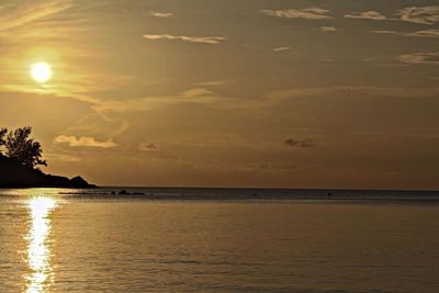 Scenic view of sea at sunset