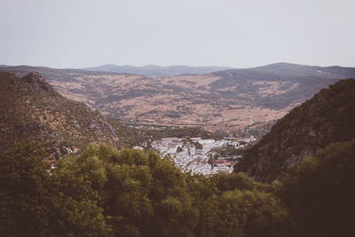 High angle view of landscape against sky