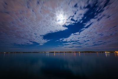 Scenic view of sea against sky at sunset