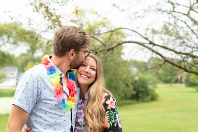 Portrait of smiling young couple