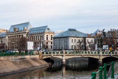 Bridge over river against sky