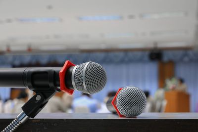 Close-up of microphone