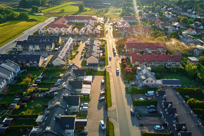High angle view of cityscape