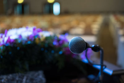 Close-up of lighting equipment