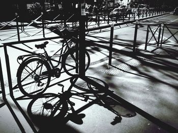 Motor scooter parked on sidewalk