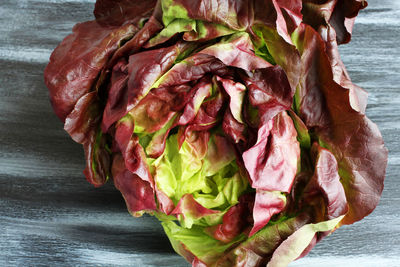 Close-up of red chili peppers on table