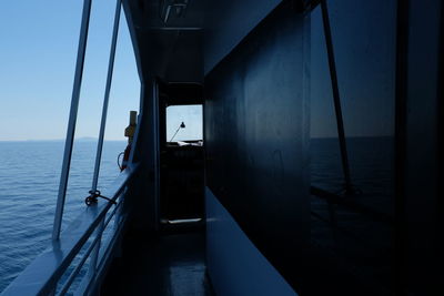 Scenic view of sea seen through window