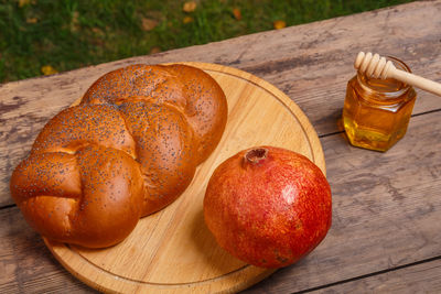 Close-up of food on table