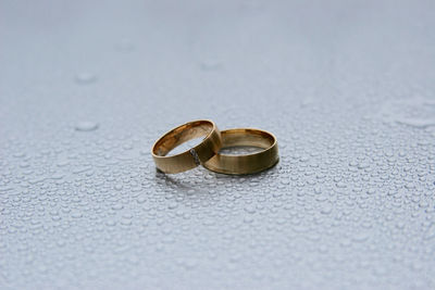 Close-up of wedding rings