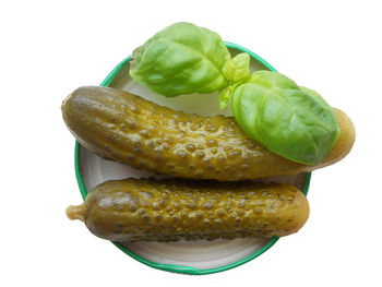 Close-up of food over white background
