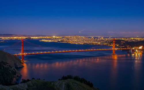 Illuminated city at night