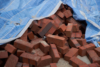 Red bricks on the construction site
