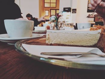 Close-up of breakfast on table