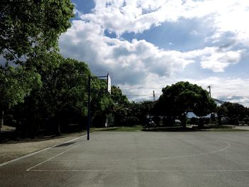 View of road against cloudy sky