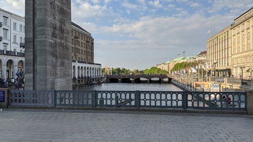 View of buildings against cloudy sky