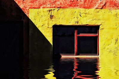 Close-up of yellow brick wall