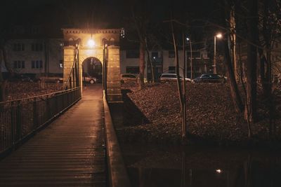 Illuminated street light at night