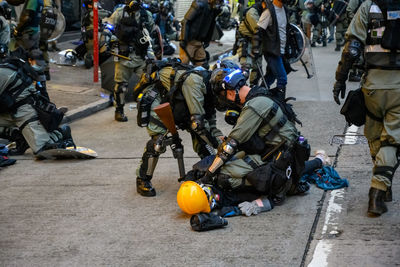 Protester getting arrest by police during protest