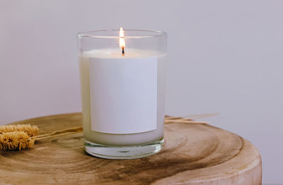 Close-up of illuminated candle