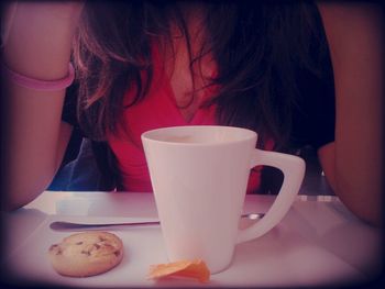 Coffee cup on table