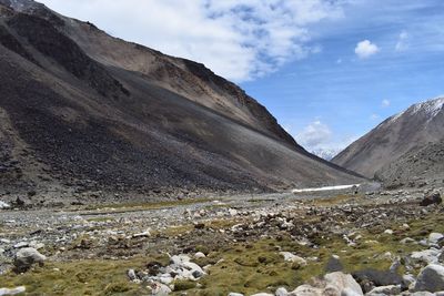 Scenic view of mountains against sky