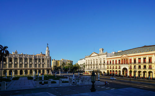 Buildings against blue sky