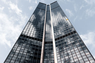 Low angle view of skyscrapers against sky