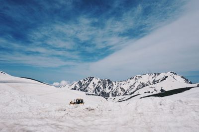 Snow covered mountain against sky