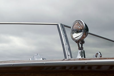 Low angle view of ship against sky