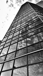 Low angle view of modern building against sky