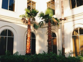 Exterior of temple seen through window