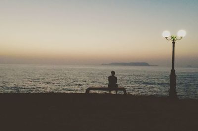 Scenic view of sea at sunset