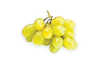 Close-up of grapes against white background