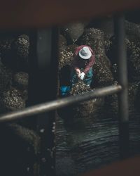 Man working in water