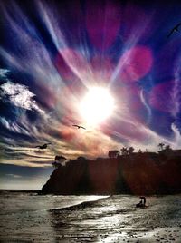 Scenic view of sea during sunset