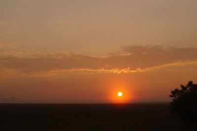 View of calm sea at sunset