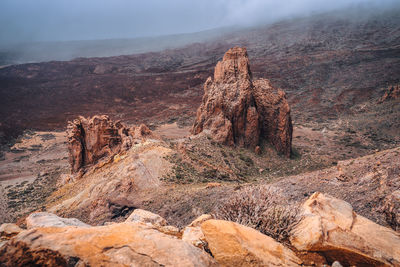 Aerial view of rock formations