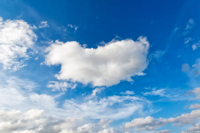 Low angle view of clouds in blue sky